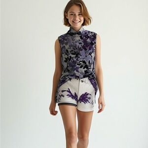 Calvin Klein Floral Print Women's Shirt Size M